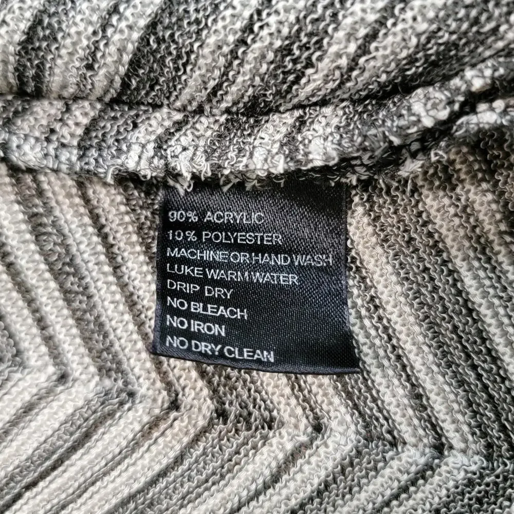 Misook‎ Plus Size 1X Cardigan Sweater Chevron Striped Long Duster Stretch Knit